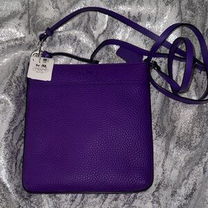 NWT - Coach Purple Leather Crossbody Bag